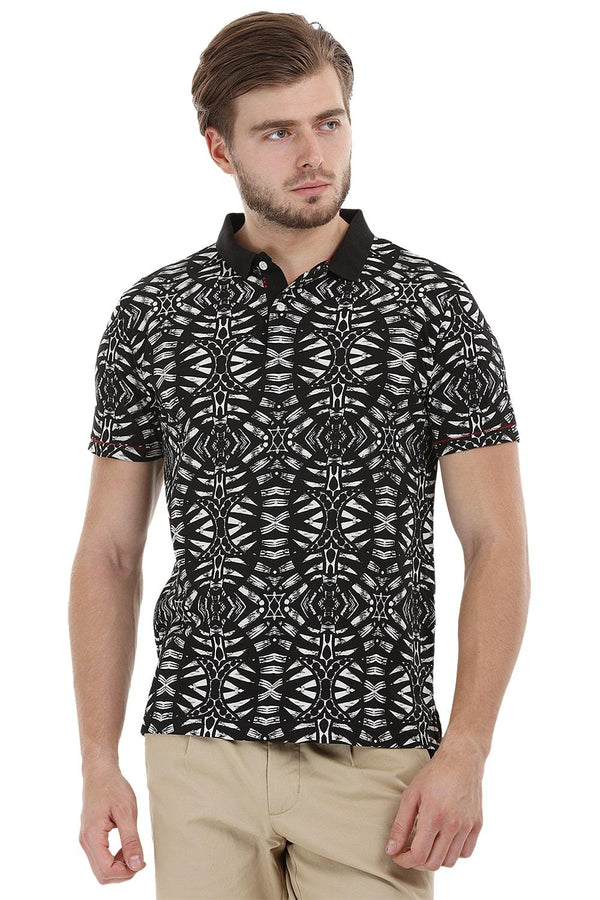 Tribal Print Polo T-Shirt