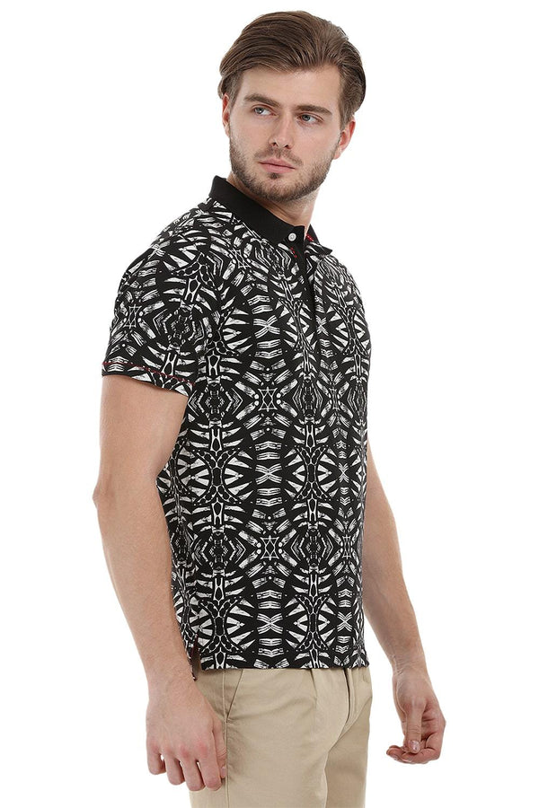 Tribal Print Polo T-Shirt