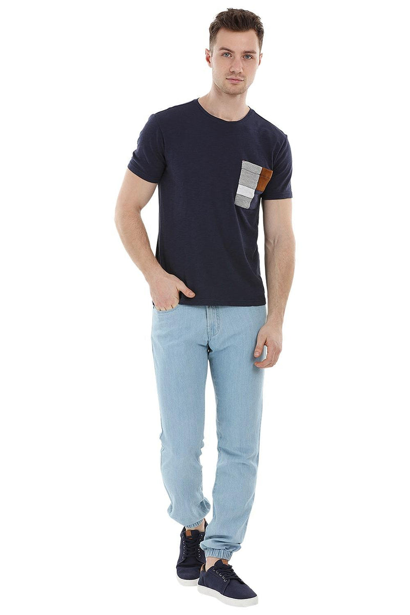Navy Contrast Pocket T-Shirt