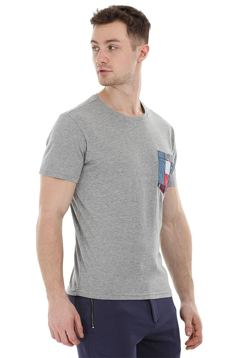 Grey Contrast Pocket T-Shirt