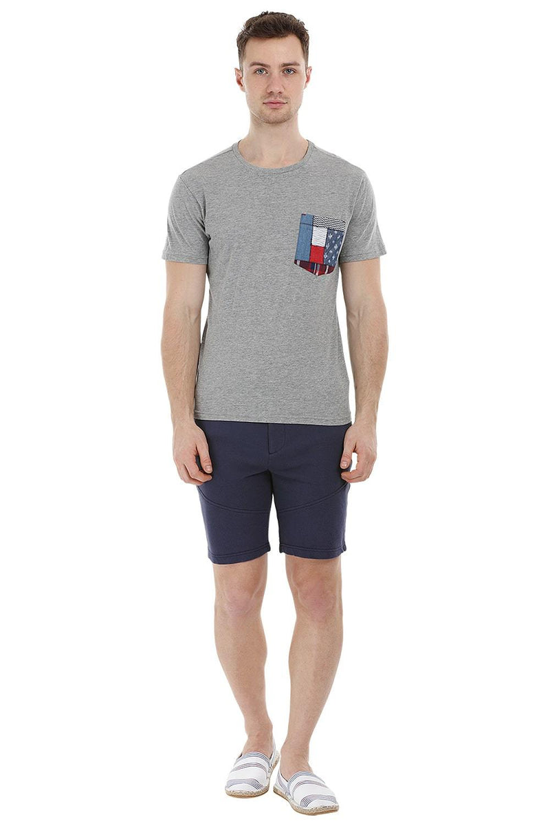 Grey Contrast Pocket T-Shirt
