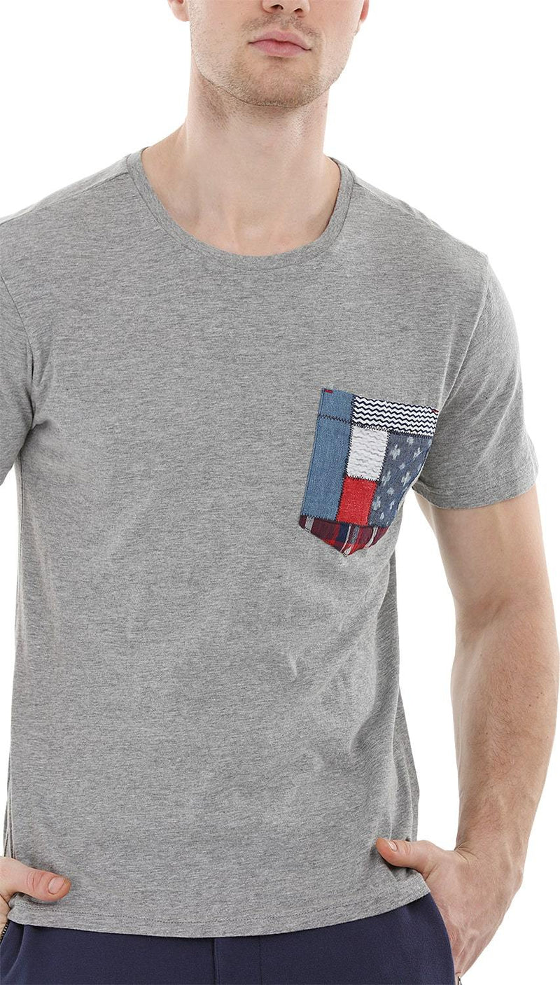 Grey Contrast Pocket T-Shirt