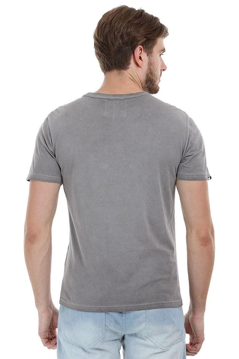 Patchwork Stone Wash Grey T-Shirt
