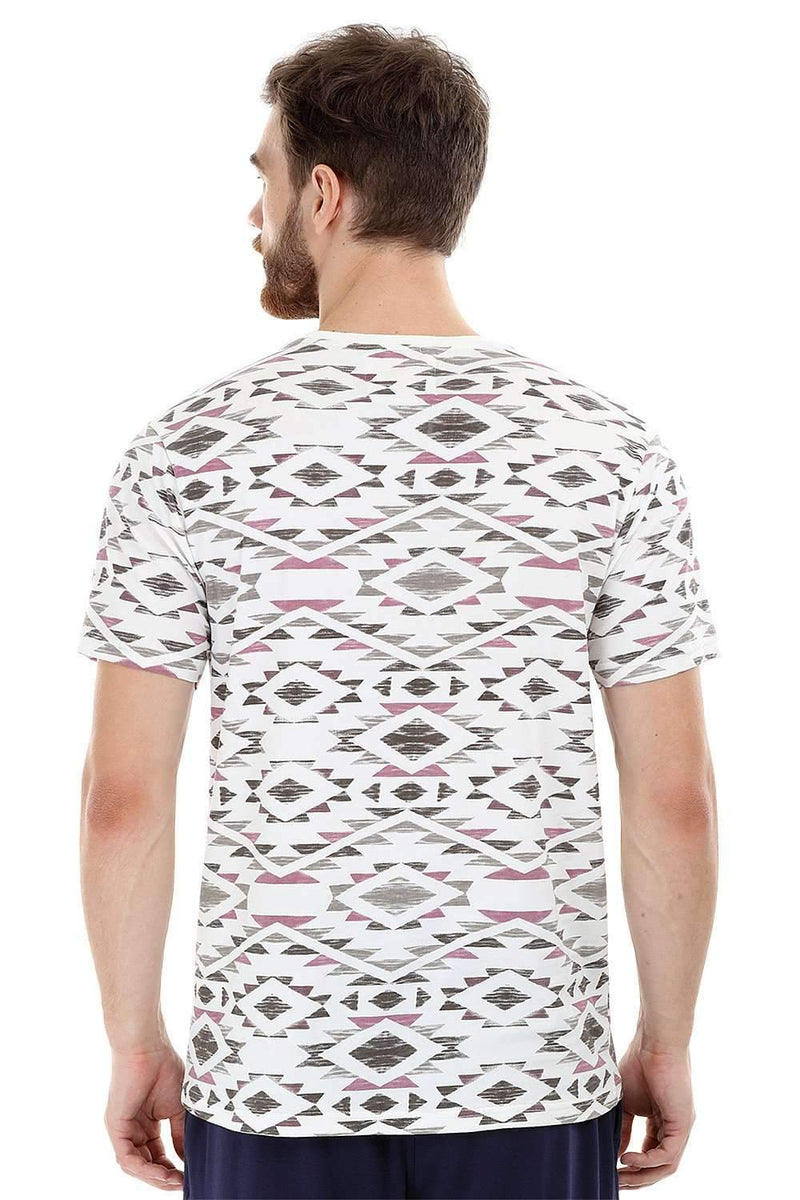 Geometric Print Crew Knit T-Shirt