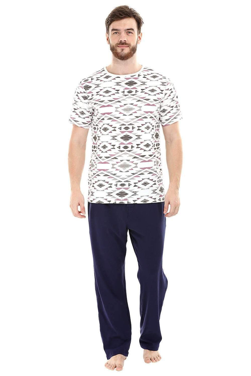 Geometric Print Crew Knit T-Shirt
