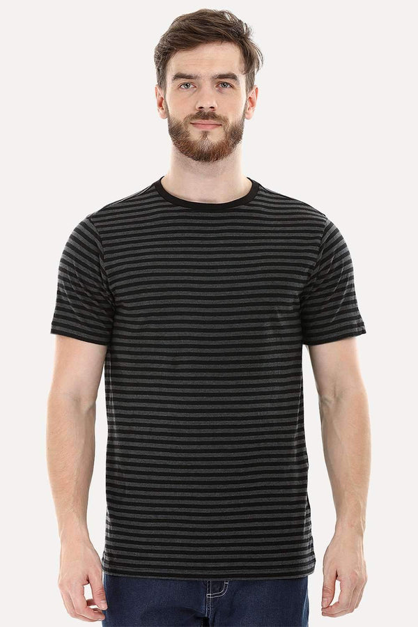 Charcoal Stripe Crew T-Shirt