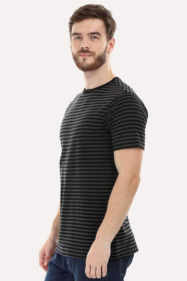 Charcoal Stripe Crew T-Shirt