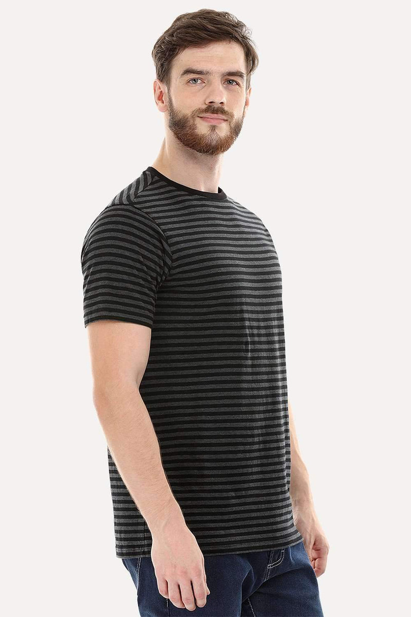 Charcoal Stripe Crew T-Shirt
