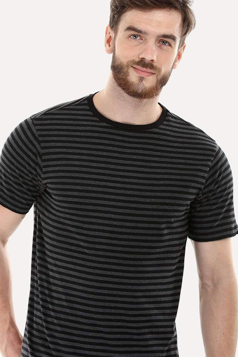 Charcoal Stripe Crew T-Shirt