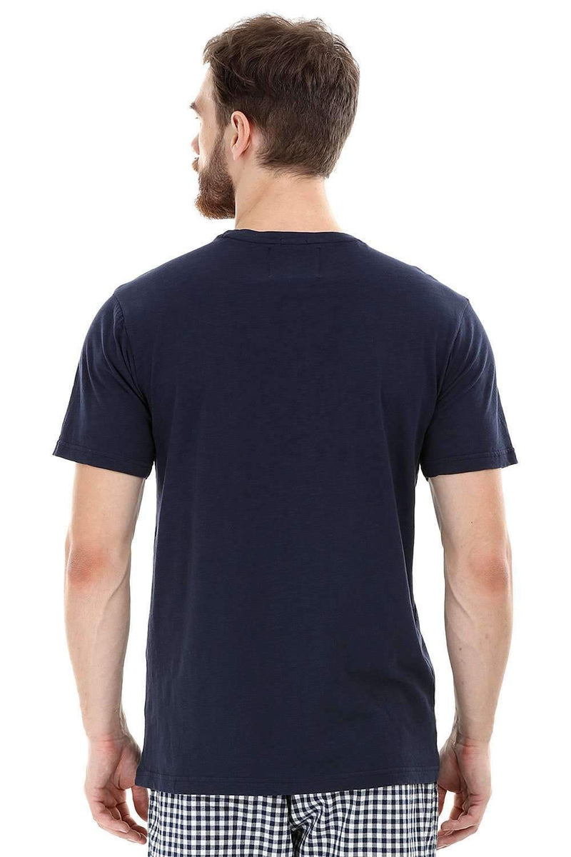 Navy Knit Crew Solid T-Shirt