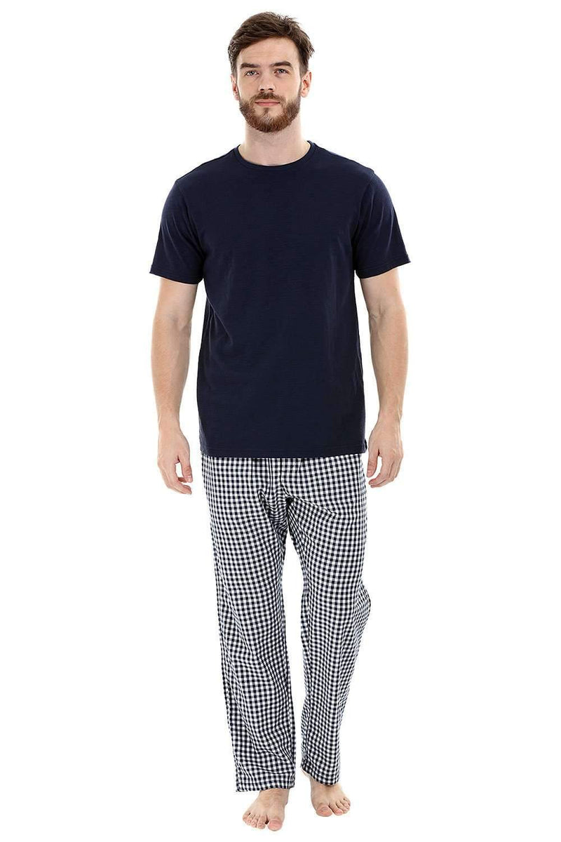 Navy Knit Crew Solid T-Shirt