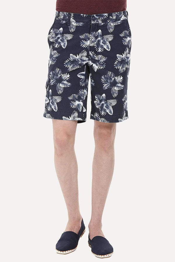 Printed Cotton Twill Enzyme Washed Shorts
