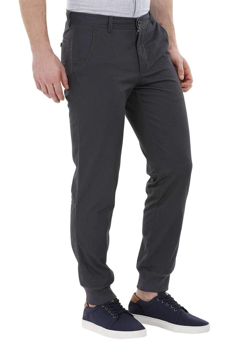 Grey Cuff Jogger Twill Pants