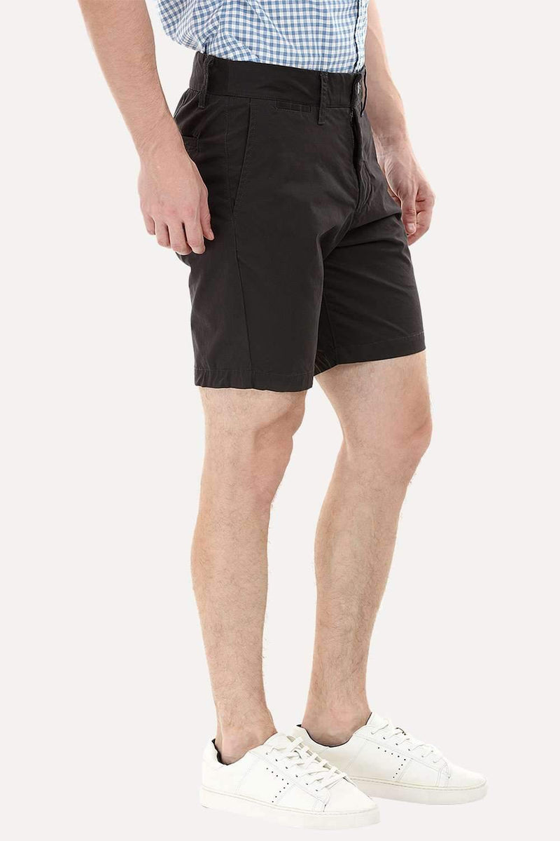 Dark Grey Twill Chino Shorts