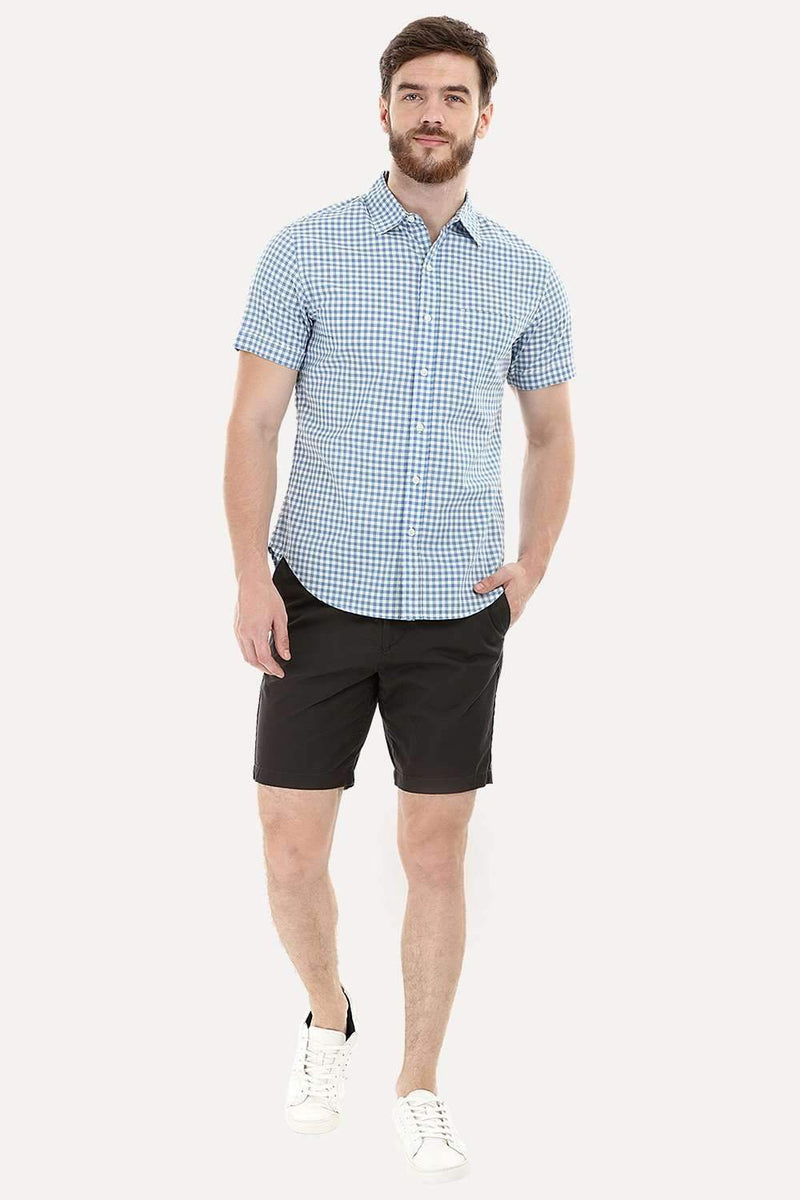 Dark Grey Twill Chino Shorts