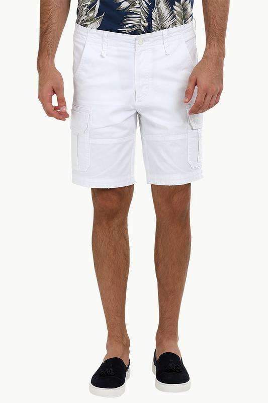 White Rugged Cargo Shorts