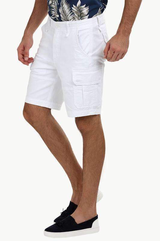 White Rugged Cargo Shorts