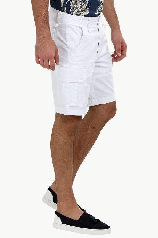 White Rugged Cargo Shorts