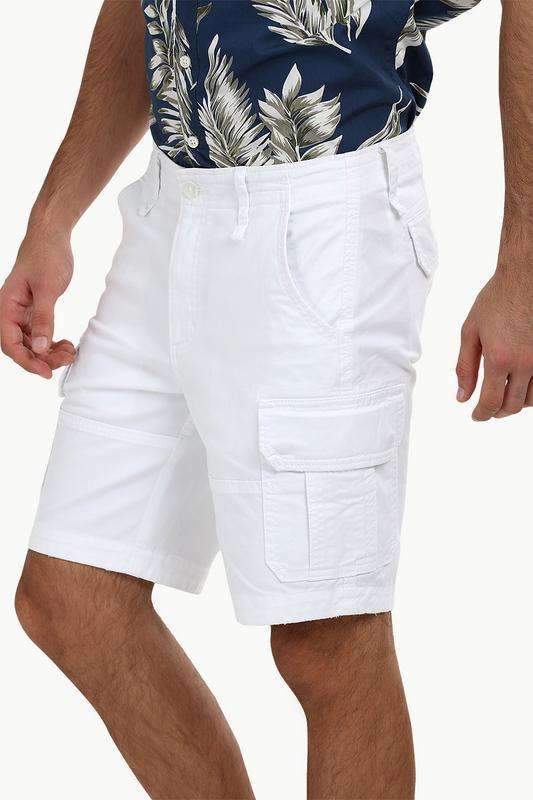 White Rugged Cargo Shorts