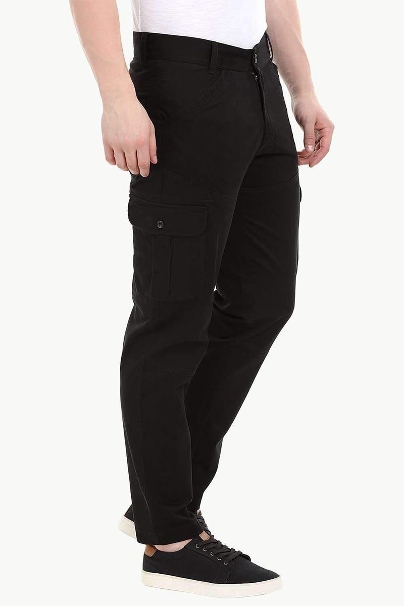 Men's Black 6 Pocket Twill Cargo Pants