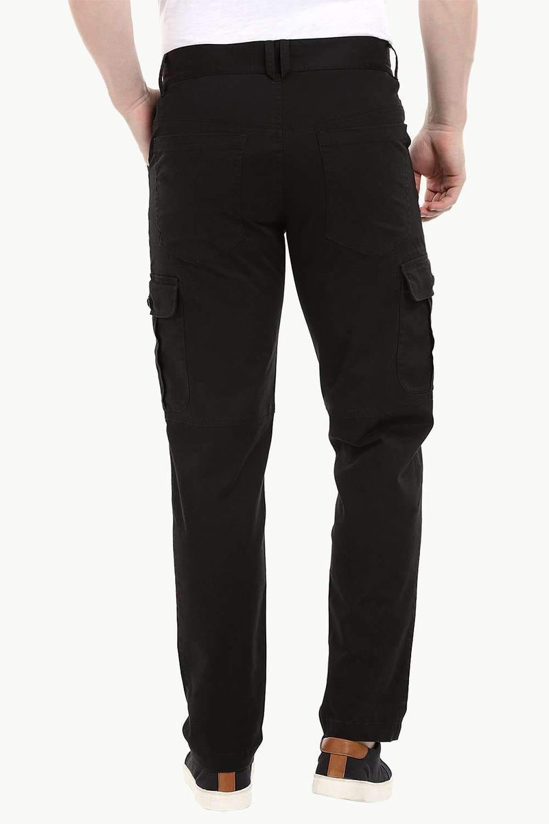 Men's Black 6 Pocket Twill Cargo Pants