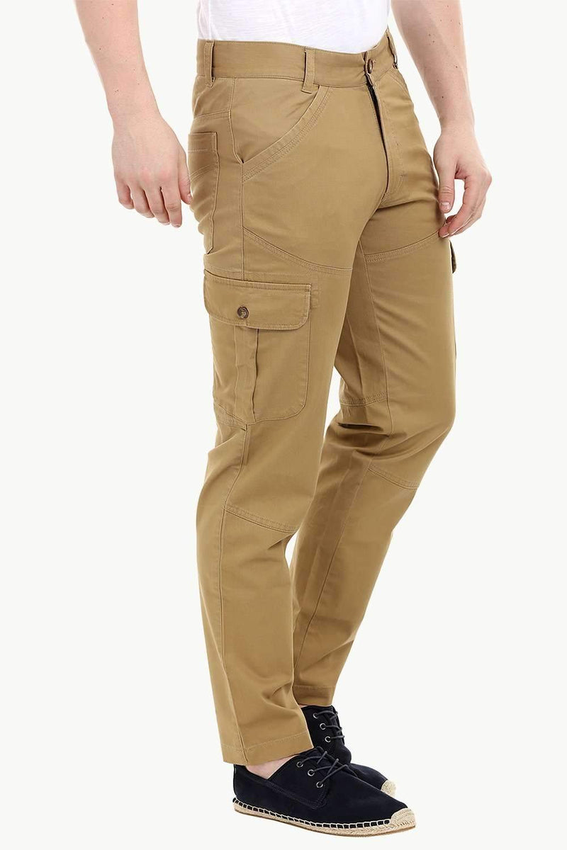 Men's Brown 6 Pocket Twill Cargo Pants – brinell