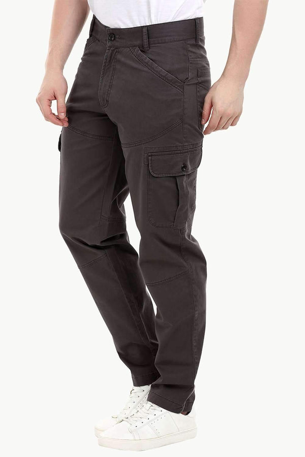Men's Umber Brown 6 Pocket Twill Cargo Pants