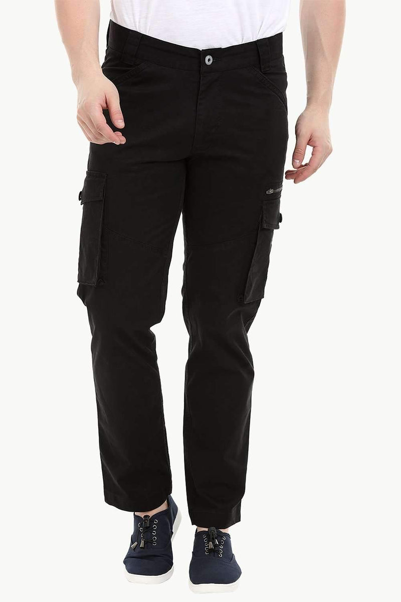 Men's Black 7 Pocket Twill Cargo Pants