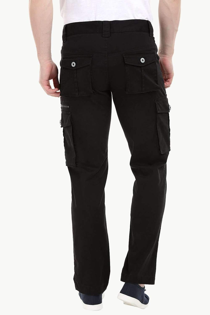 Men's Black 7 Pocket Twill Cargo Pants
