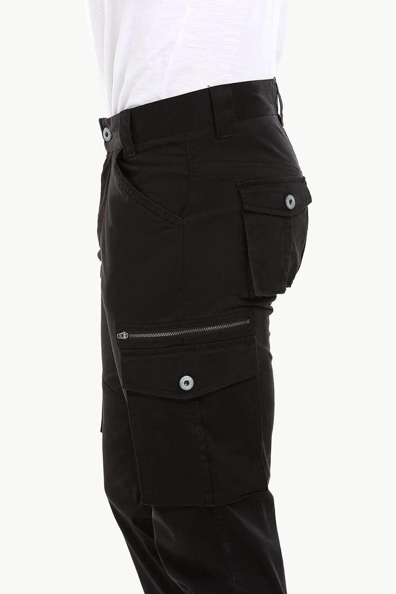 Men's Black 7 Pocket Twill Cargo Pants