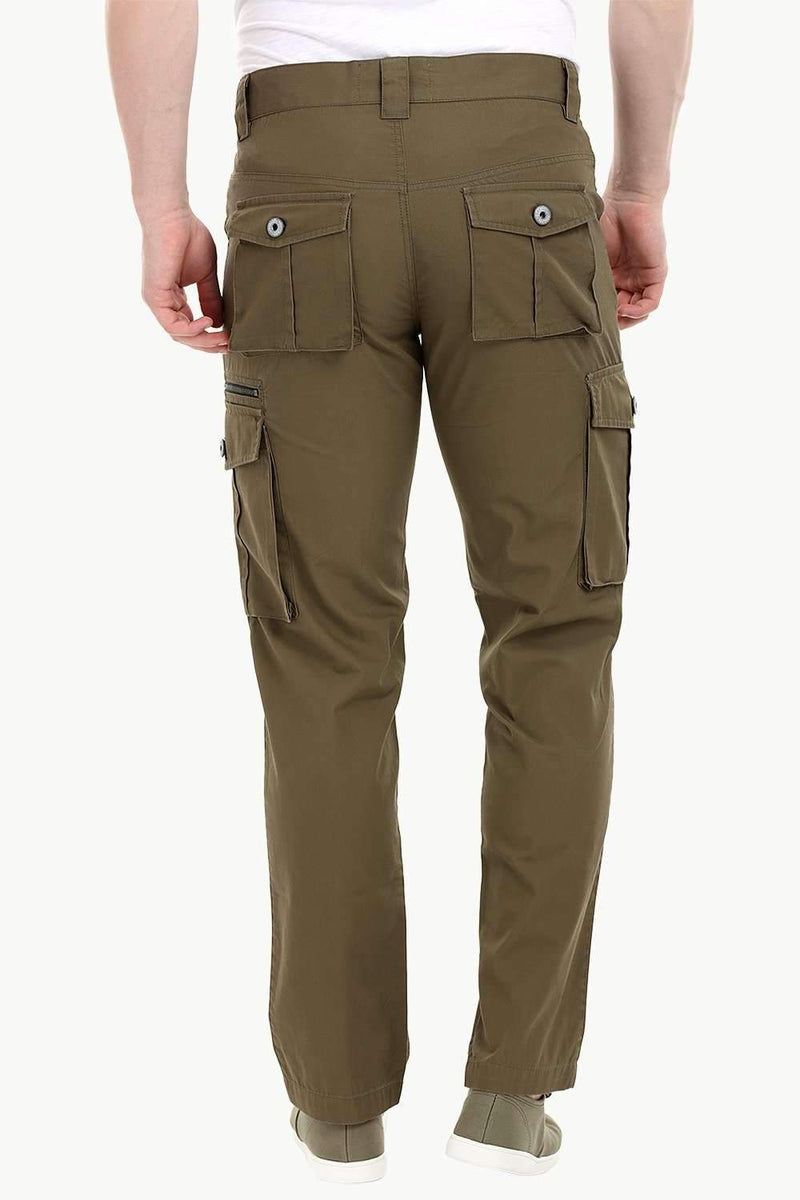 Men's Olive Green 7 Pocket Twill Cargo Pants