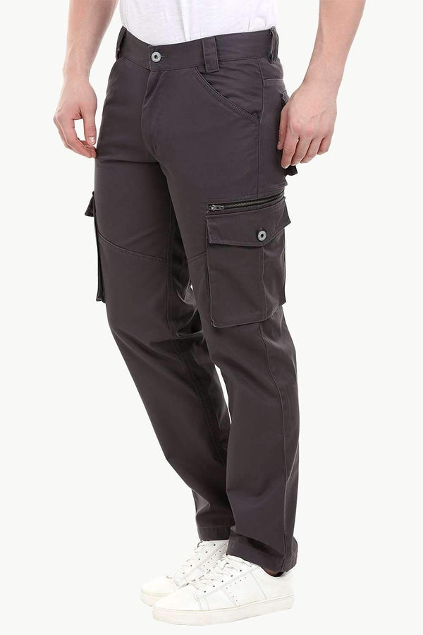 Men's Umber Brown 7 Pocket Twill Cargo Pants