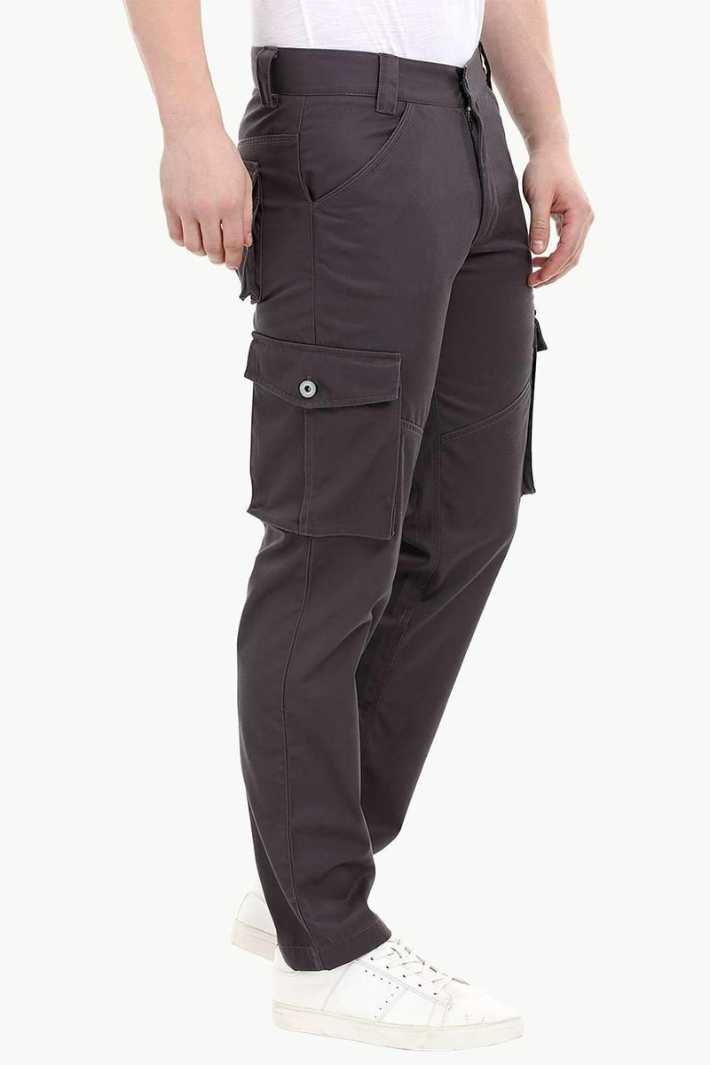 Men's Umber Brown 7 Pocket Twill Cargo Pants