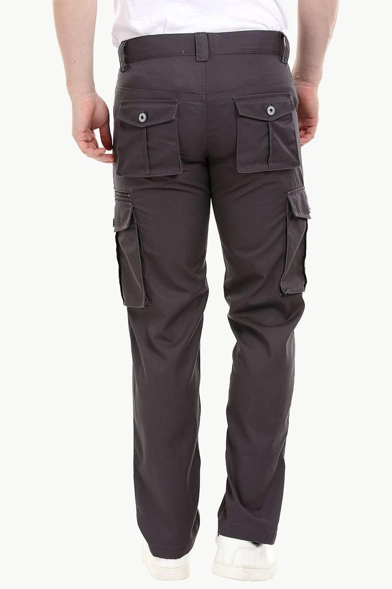 Men's Umber Brown 7 Pocket Twill Cargo Pants
