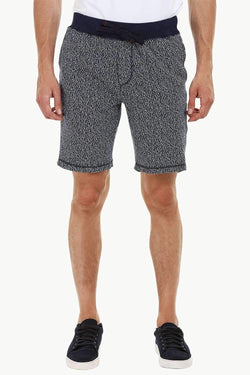 Mens Navy Jacquard Knit Lounge Shorts