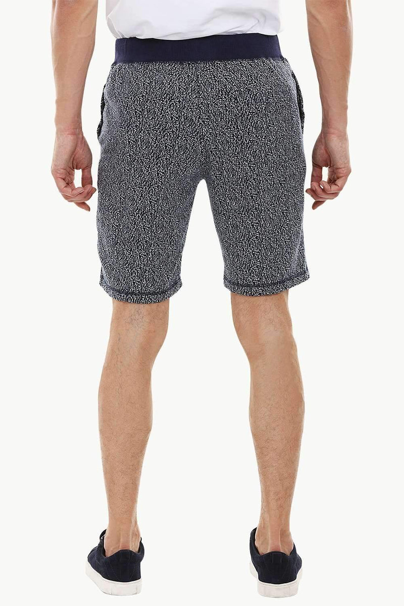 Mens Navy Jacquard Knit Lounge Shorts