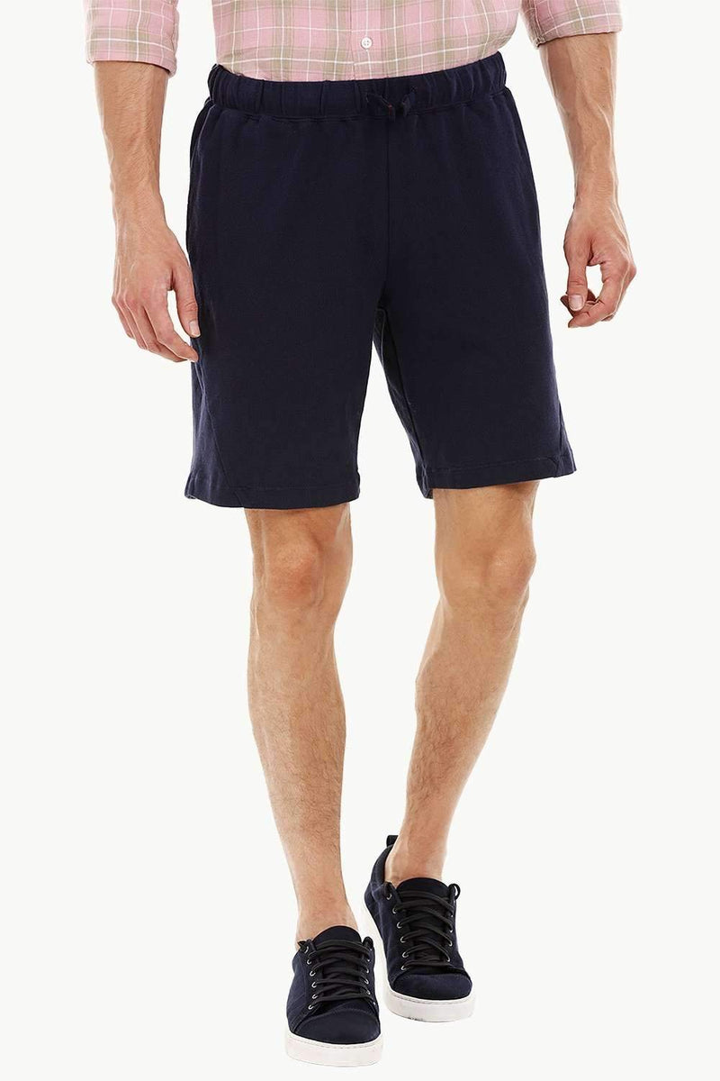 Mens Pique Knit Navy Workout Shorts