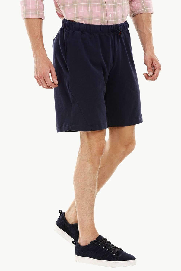 Mens Pique Knit Navy Workout Shorts