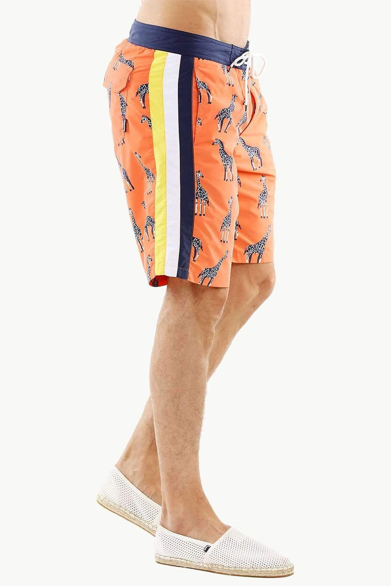 Mens Giraffe Print Quickdry Swimshorts