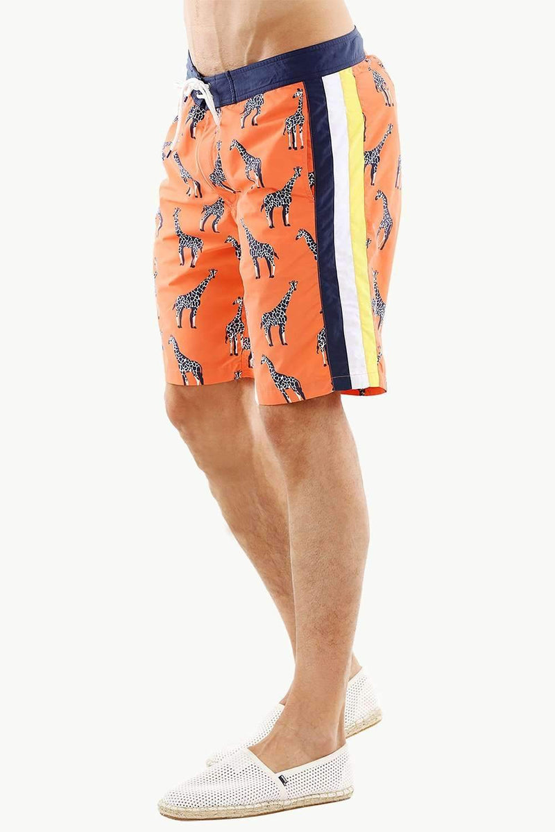 Mens Giraffe Print Quickdry Swimshorts