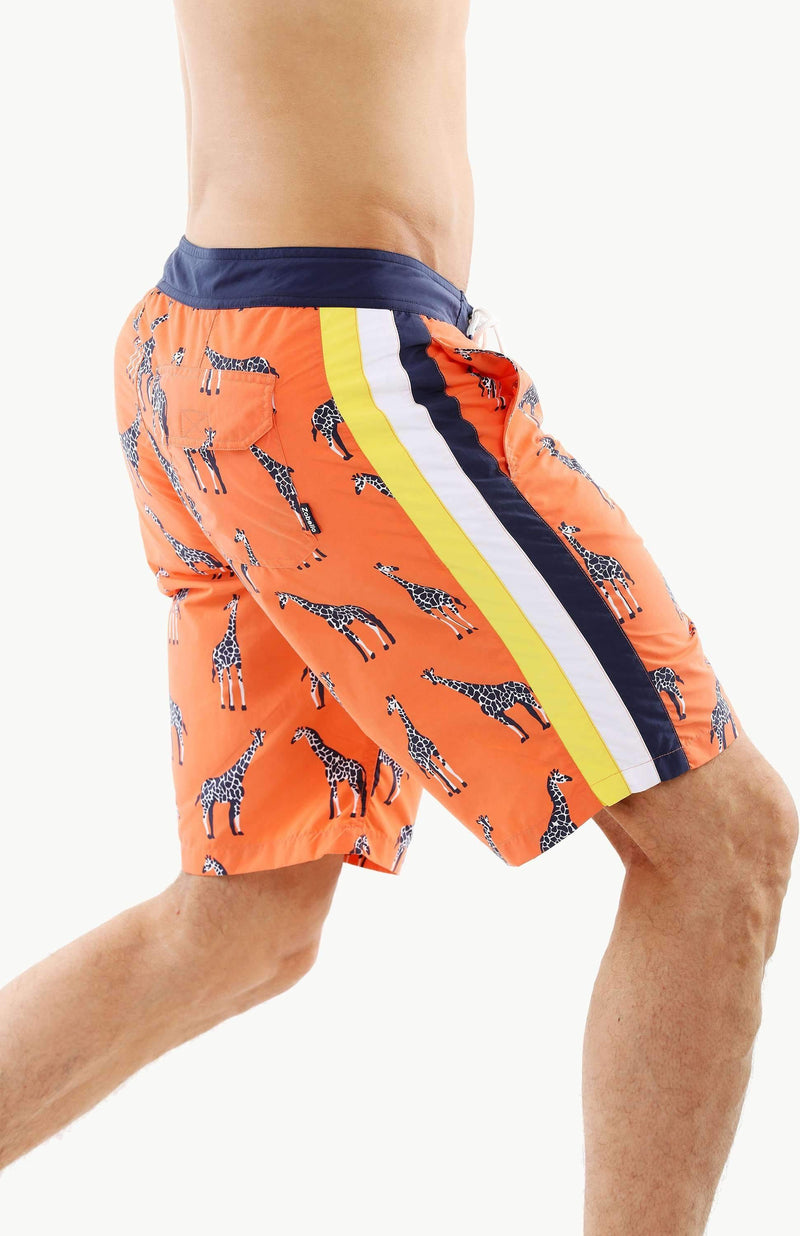 Mens Giraffe Print Quickdry Swimshorts