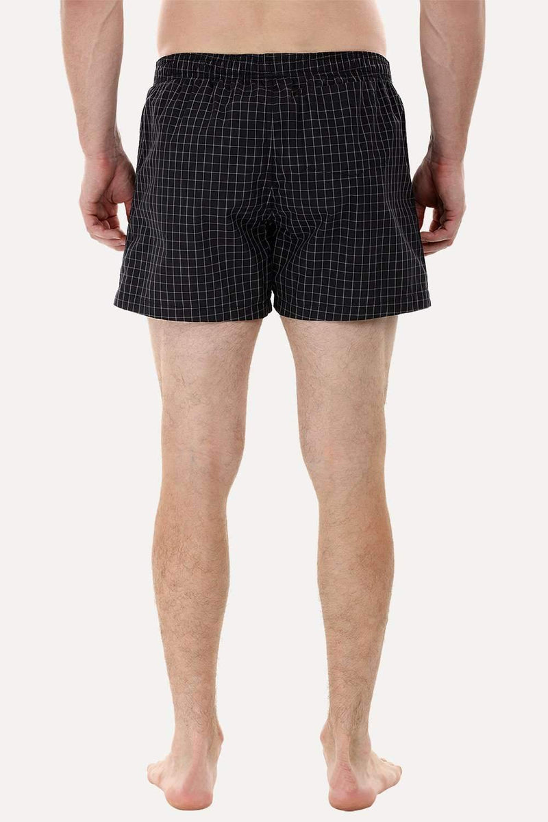 Woven Black Check Boxer Shorts