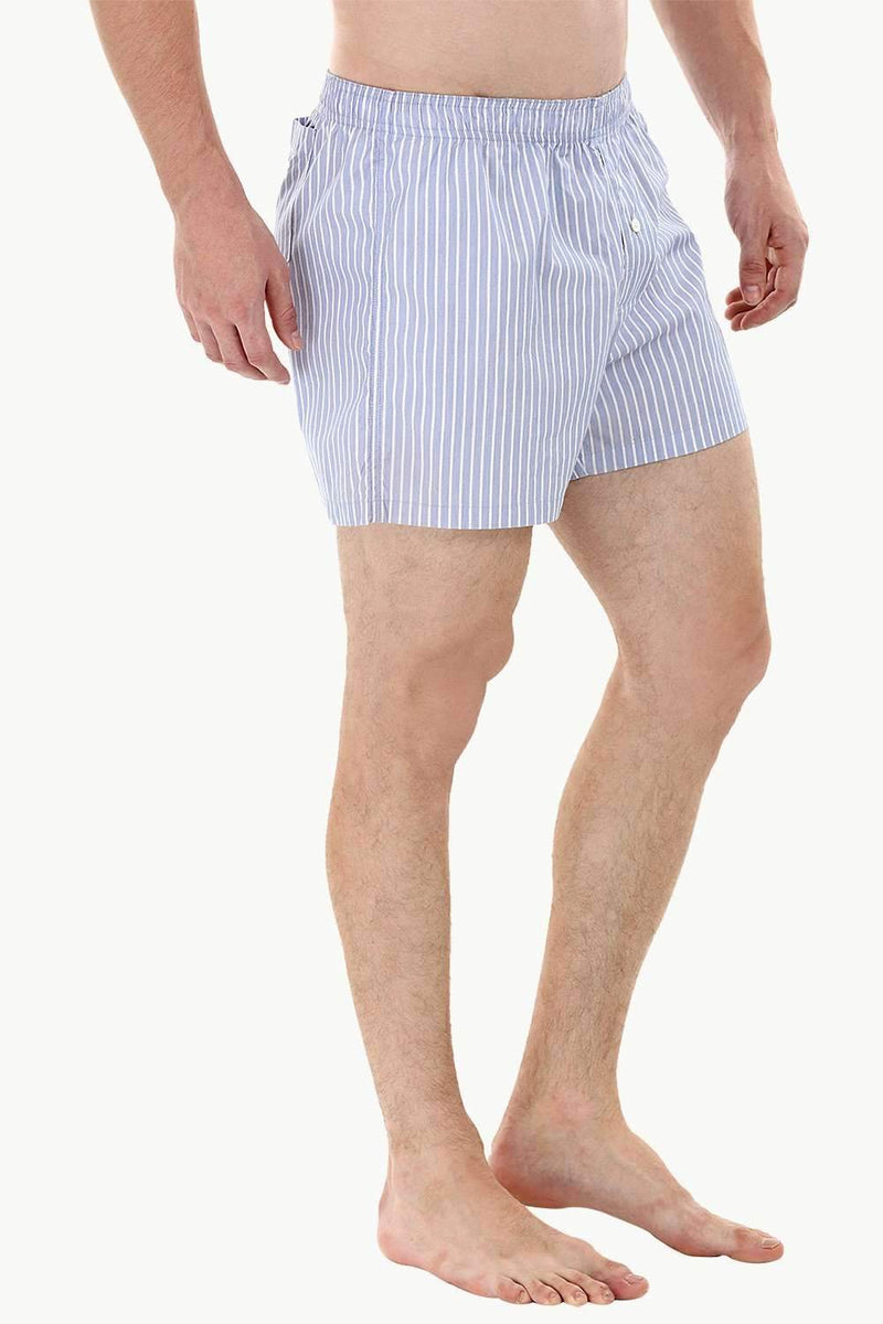 Woven Blue Stripe Boxer Shorts