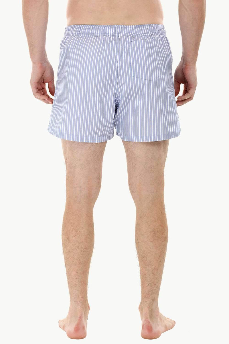 Woven Blue Stripe Boxer Shorts