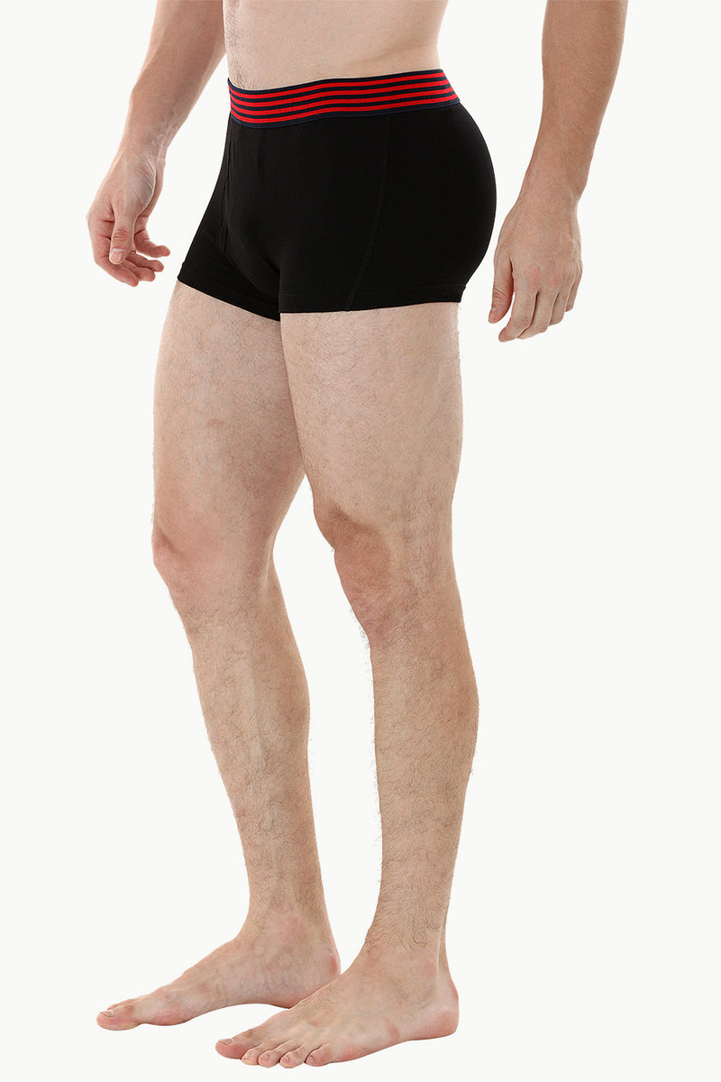 Side Fly Knit Black Boxer Trunks