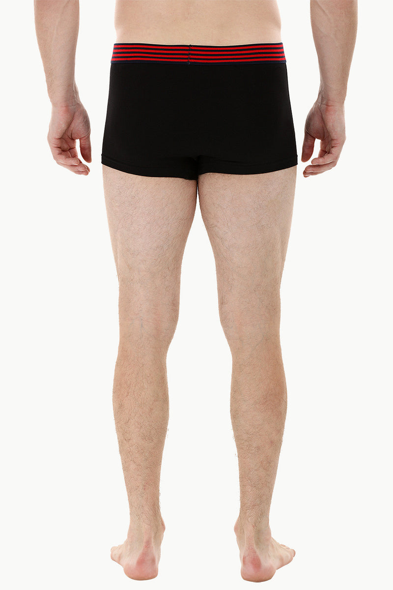 Side Fly Knit Black Boxer Trunks