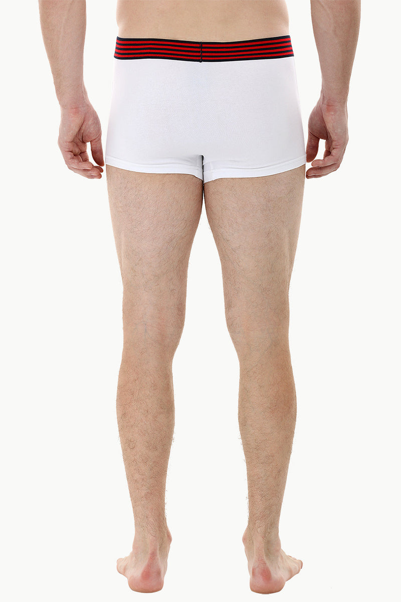 Side Fly Knit White Boxer Trunks