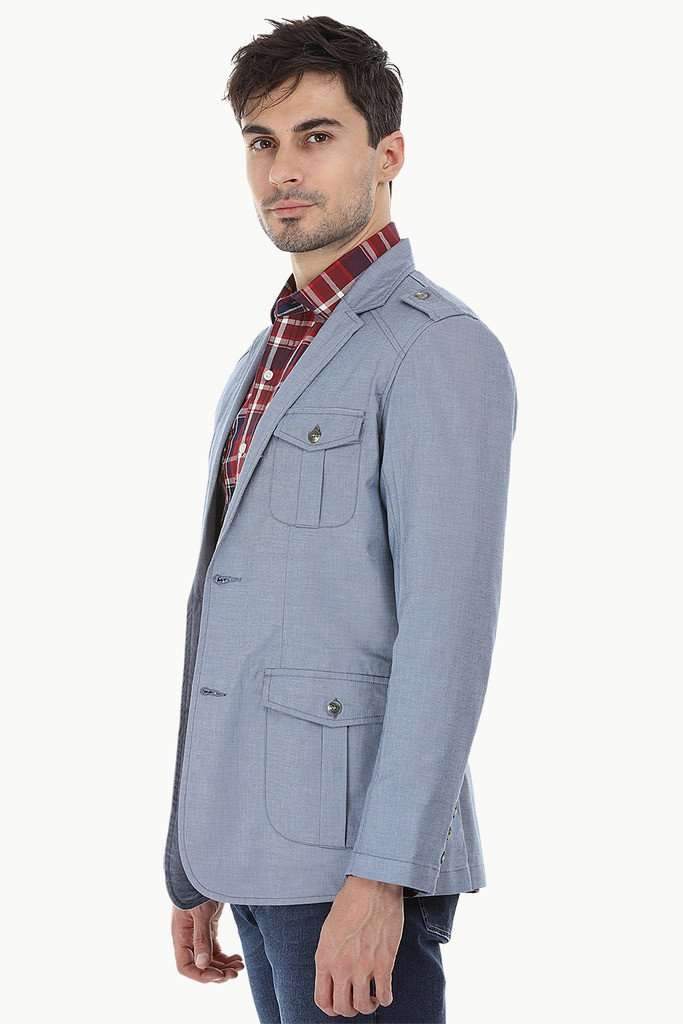 Solid Blazer with City Epaulettes