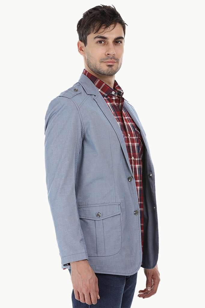 Solid Blazer with City Epaulettes