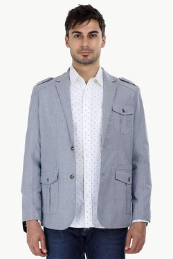 Solid Blazer with City Epaulettes